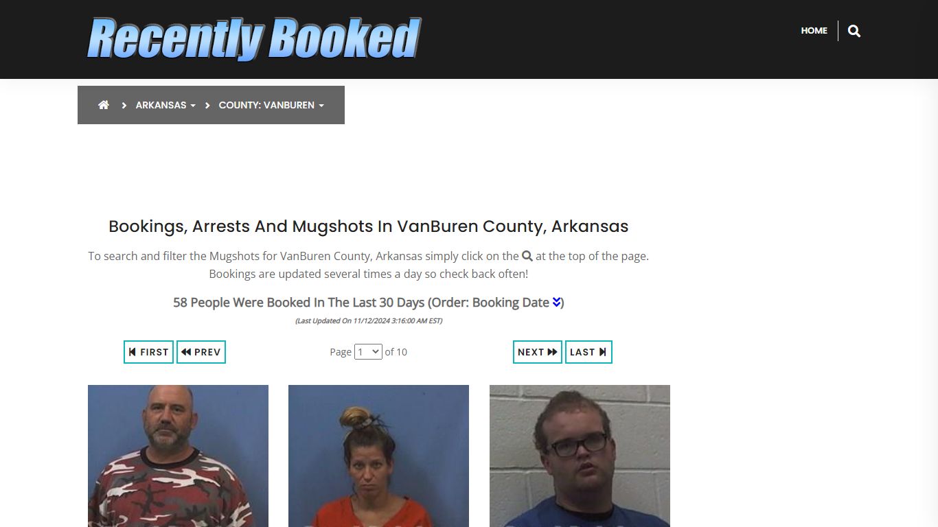 Bookings, Arrests and Mugshots in VanBuren County, Arkansas